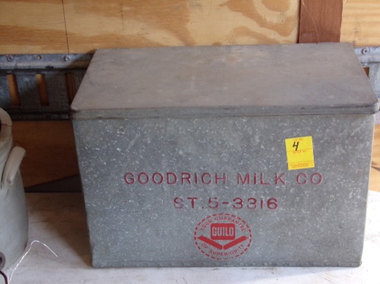 Milk Box, Goodrich, Galvanized Steel, 17'' X 10'' X 11'', (In Enclosed Trai