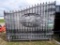 New 20' Bi-Parting Wrought Iron Gate w/Elk/Mountain Cut-Out in Center (5207