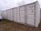 New 40' Storage Container, (4) Access Doors on 1 Side, Barn Doors on Rear,