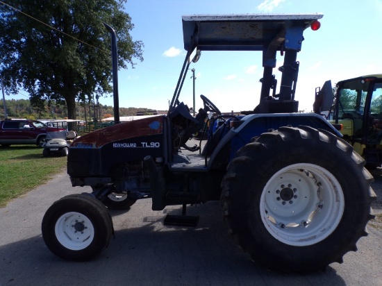 New Holland TL 90 Tractor, 2 WD, ROPS w/Canopy, 3 Sets Of Rear Remotes, Dsl