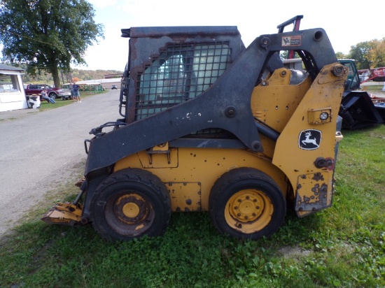 John Deere 318G, Skid steer, NO BUCKET, Hand Controls Quick Attach, Climate