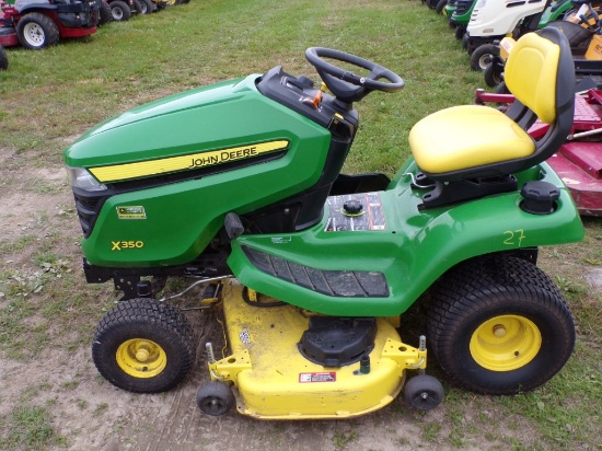 John Deere X350 Riding Mower w/48'' Accel Deep Deck, Kawasaki Engine, 194 H