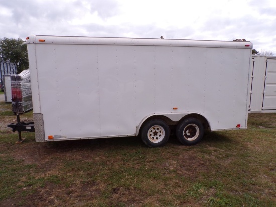 2007 Atlas 8X16 Enclosed Trailer, Tandem Axle, Drop Down Loading Door and W