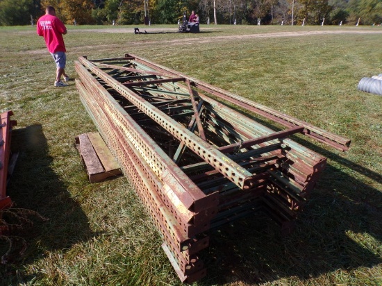 (9) Pallet Racking Uprights, 36'' Deep 12' Angled Slots (6027)