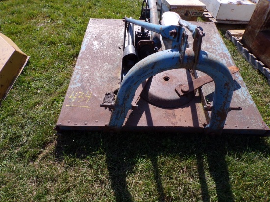 Blue, 5' 3 PT PTO Brush Hog, Needs Work, Gear Box And Blades Laying On Top