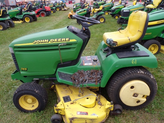 John Deere 345 Riding Mower w/54'' Deck, 20 HP Liquid Cooled Engine, Has Re