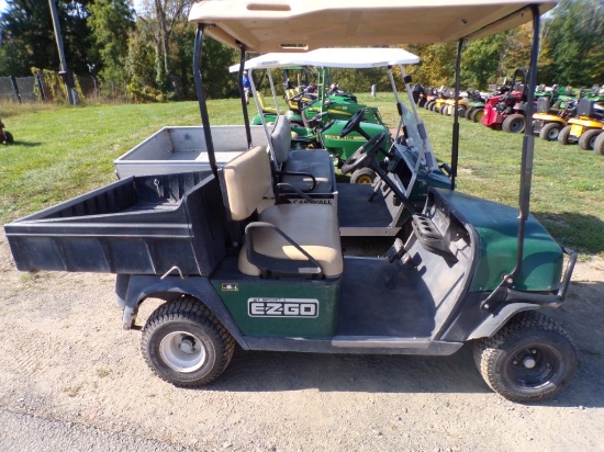 EZ Go ST Sport 11 Golf Cart with Canopy and Poly Dump Box, DAMAGE TO THE FR