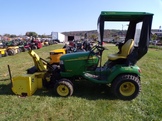 John Deere X585 4 WD Compact with Soft Cab, 47'' Snowblower, Kawasaki Gas E