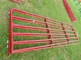 (2) New, 14', 6-Bar Livestock Gates, Red (2 X BID PRICE) (5072)