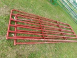 (2) New, 12', 6-Bar Livestock Gates, Red (2 X BID PRICE) (5073)