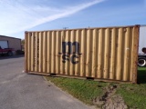 20' Shipping Container, Yellow, Barn Doors on Back (6038)