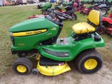John Deere X300 Riding Mower w/42'' Deck, Kawasaki Engine, Has JD 44'' Snow