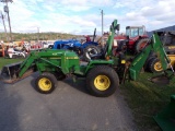 JD 955 4WD Compact Tractor w/Backhoe and Loader, Dsl Eng, 488 Hrs, S/N: 140