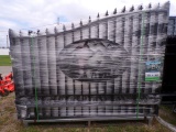 New 20' Bi-Parting Wrought Iron Gate w/Elk/Mountain Cut-Out in Center (5209