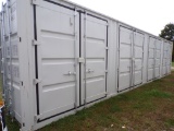 New 40' Storage Container, (4) Access Doors on 1 Side, Barn Doors on Rear,