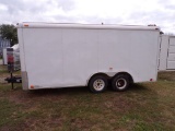 2007 Atlas 8X16 Enclosed Trailer, Tandem Axle, Drop Down Loading Door and W
