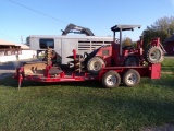 Power Trac Articulated Backhoe Loader w/ Auger Attachments, 60'' Bucket, 12