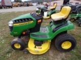 John Deere D105 Auto Riding Mower w/42'' Deck, 17.5 HP Engine, Seat Is Ripp