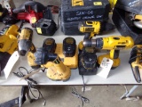 Group of DeWalt Cordless Tools, (2) Drills, 1/4'' Impact, Dual Charger, Sin