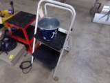 (2) 2 Step Foot Stools/Painters Ladders and a Yankees Beer Bucket