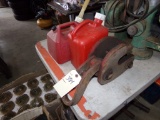 Red Plate Clamp and (2) Small Gas Cans
