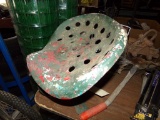 Antique Green Tractor Seat with Mount