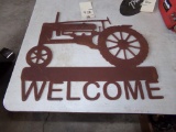 20'' x 17'' Tractor Welcome Sign Cut Out of Sheet Metal