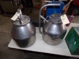 (2) Stainless Milking Cans with Lids