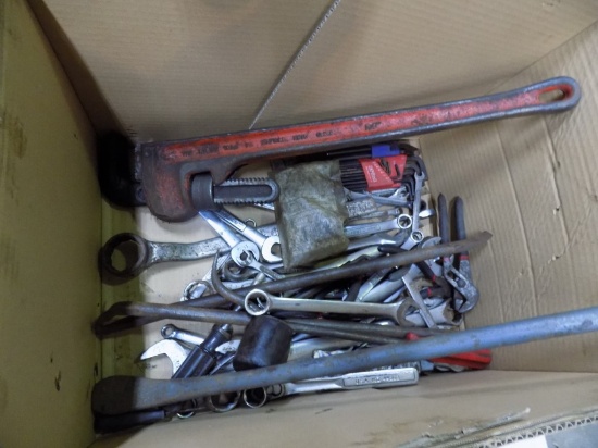 Box Of Asst. Hand Tools & Wrenches