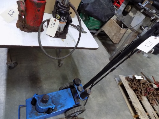 Blue, Air Operated, Bottle Jack On Wheels