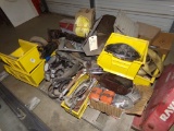 Pallet of Used Truck Parts, Shafts, Center Caps, Wheel Chocks, Straps, Old