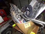 Box of Small Misc. Truck Parts, Marker Lights, Air Line Stands, Etc.
