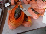 (3) New Orange Medium Duty Orange Ratchet Straps (3 x Bid Price)