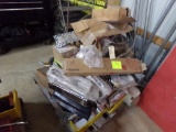 Pallet of Small Parts, Straps, Fittings, Chrome Light Housings, Etc.