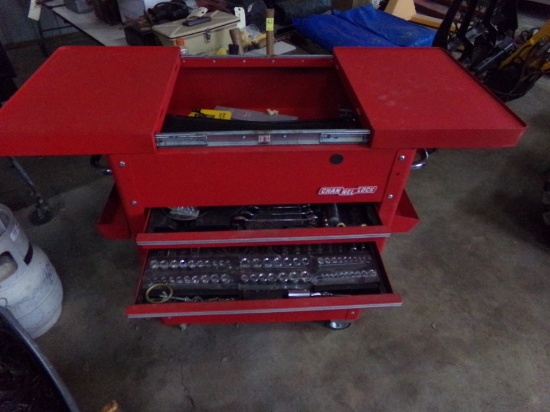 Rolling Channel Lock Tool Box with Assort. Hand Tools