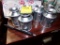 (6) Small Decorative Milk Cans, Newer Silver (DR)