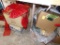(3) Boxes of Outdoor Green Garland and Red Bows (Garage)