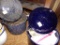 (2) Dark Blue Enamel Ware Hot Water Canners, Includes a Group of Jar Rings