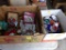 Box with Christmas Miniatures & Box Of NFL Items (Garage)