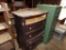 Green 4 Drawer Filing Cabinet and a 5 Drawer Curved Front Upright Dresser,