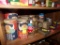 Shelf Full Of Vintage Product Contaiers And Tins - Quaker Oats, Ice Cream B