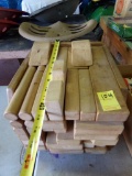 Set of Vintage Hardwood Building Blocks in a Nice Open Front Wood Box with