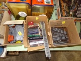 (3) Boxes of Misc. Train Track and Other, Box  of Gray Plastic Snap Togethe