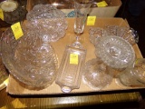 Box of ''Cut Glass'' Looking Clear Glassware (DR)