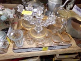 Gold Rimmed Clear Glass Ware (Garage)