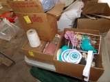 (3) Boxes with String and Thread,  Misc. Knick-Knacks and Kitchen Items (Ga