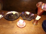 (4) Pieces of Carnival Glass (Kitchen)