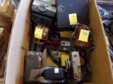 Box with Group of Misc. Film Cameras with Lens, Kodak, Ansco, Sears, Etc. I