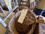 Wicker Basket and (2) Wicker Rug Beaters (Shed