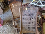 (2) Bent Wood Cane Bottom Rocking Chairs, Woven, NEED NEW BOTTOMS AND CLEAN